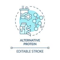 alternativ protein mjuk blå begrepp ikon. djur- fri mat, mejeri Produkter. organisk material odling. runda form linje illustration. abstrakt aning. grafisk design. lätt till använda sig av i blog posta vektor