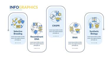 lantbruk bioteknik rektangel infographic mall. data visualisering med 5 steg. redigerbar tidslinje info Diagram. arbetsflöde layout med linje ikoner vektor