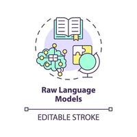 roh Sprache Modelle multi Farbe Konzept Symbol. fortgeschritten Maschine Lernen. künstlich Intelligenz. runden gestalten Linie Illustration. abstrakt Idee. Grafik Design. einfach zu verwenden im Infografik, Präsentation vektor