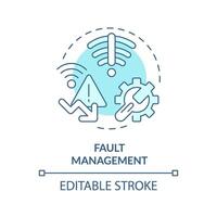 Fehler Verwaltung Sanft Blau Konzept Symbol. Log Analysieren, Verletzlichkeit Bewertung. Server Verwaltung Wartung. runden gestalten Linie Illustration. abstrakt Idee. Grafik Design. einfach zu verwenden vektor