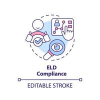 eld överensstämmelse mång Färg begrepp ikon. ombord diagnostik systemet. industri standarder. runda form linje illustration. abstrakt aning. grafisk design. lätt till använda sig av i infografik, presentation vektor