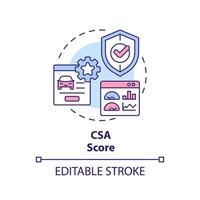 csa Ergebnis multi Farbe Konzept Symbol. Kunde Service, Befriedigung Bewertung. Sicherheit Bewusstsein Metriken. runden gestalten Linie Illustration. abstrakt Idee. Grafik Design. einfach zu verwenden im Infografik vektor