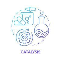 katalys blå lutning begrepp ikon. kemisk reaktion, molekyl processer. toxisk ämnen. runda form linje illustration. abstrakt aning. grafisk design. lätt till använda sig av presentation, artikel vektor