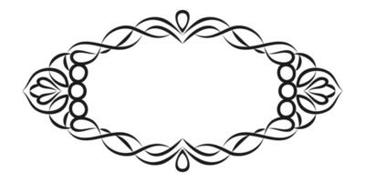 Jahrgang kalligraphisch rahmen. elegant Blumen- Oval Rahmen Design. dekorativ Vektor Element zum Design. symmetrisch schwarz und Weiß Rand mit Blumen- Elemente zum Einladungen und Karten. Vektor.