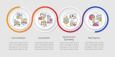 socioekonomiska finansiell uttalanden slinga infographic mall. data visualisering med 4 steg. redigerbar tidslinje info Diagram. arbetsflöde layout med linje ikoner vektor