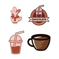 uppsättning av choklad dryck logotyp ikon begrepp illustration vektor