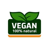 Konzept Grün vegan Diät Logo mit Blatt Symbol. Vektor Illustration isoliert auf Weiß Hintergrund