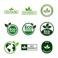 uppsättning av eco vänlig ikoner. ecologic mat frimärken. organisk naturlig mat etiketter. vektor