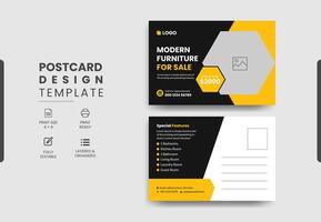 modern Möbel zum Verkauf Postkarte Vorlage Design vektor