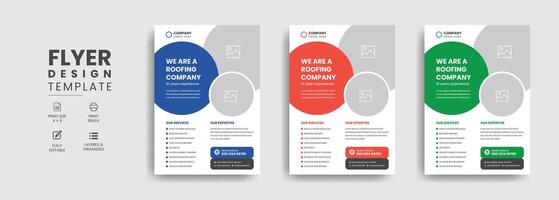 Überdachung Experten Werbung Flyer Vorlage mit Zuhause Reparatur Heimwerker Dienstleistungen Flugblatt Design vektor