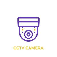 CCTV-kameraikon, linjär stil vektor