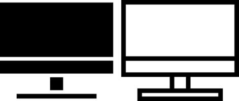 Monitor Symbol, Zeichen, oder Symbol im Glyphe und Linie Stil isoliert auf transparent Hintergrund. Vektor Illustration