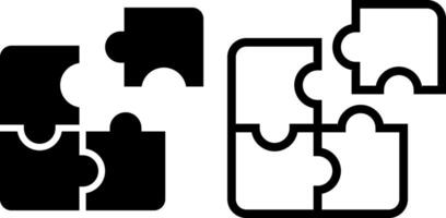Puzzle Symbol, Zeichen, oder Symbol im Glyphe und Linie Stil isoliert auf transparent Hintergrund. Vektor Illustration