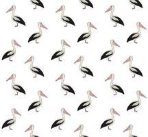 vektor sömlös mönster av hand dragen pelikan