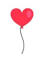 vektor platt tecknad serie hjärta formad röd luft ballong