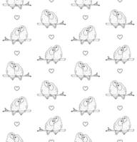 Vektor nahtlos Muster von Hand gezeichnet Lovebirds