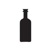 Flasche Symbol Über Weiß Hintergrund, Silhouette Stil Konzept. Vektor Illustration