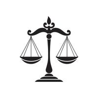 Balance Symbol. Gesetz und Gerechtigkeit Thema. schwarz Design. Vektor Illustration