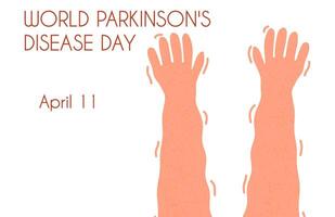 Welt Parkinson Krankheit Tag Banner. Design Vorlage Feind Hintergrund, Poster. vektor
