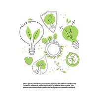Grün umweltfreundlich Poster. esg Konzept. Vektor Illustration zum Webseite, Landung Seite