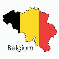 Gliederung Zeichnung von Belgien Flagge Karte. vektor