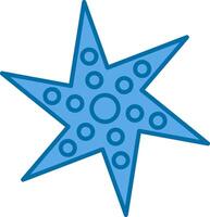 sjöstjärna fylld blå ikon vektor