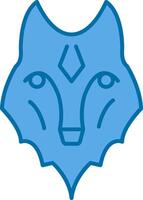 Wolf gefüllt Blau Symbol vektor