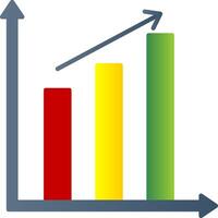 bar Diagram platt lutning ikon vektor