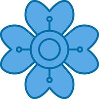 Hortensie gefüllt Blau Symbol vektor