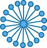 mimosa fylld blå ikon vektor
