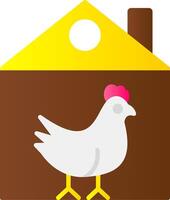 kyckling platt lutning ikon vektor