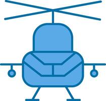 Militär- Hubschrauber gefüllt Blau Symbol vektor