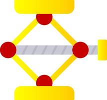 skruva domkraft platt lutning ikon vektor