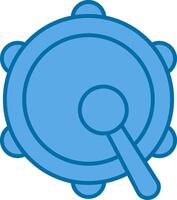 tamburin fylld blå ikon vektor