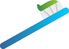 tandborste platt lutning ikon vektor