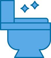 Toilette gefüllt Blau Symbol vektor