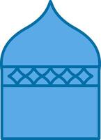 islamic arkitektur fylld blå ikon vektor