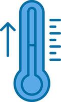 termometer fylld blå ikon vektor