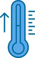 Thermometer gefüllt Blau Symbol vektor