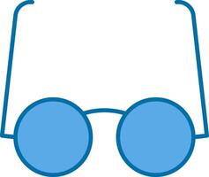 glasögon fylld blå ikon vektor