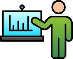 Präsentation Linie gefüllt Gradient Symbol vektor