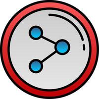 Teilen Linie gefüllt Gradient Symbol vektor