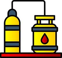 Öl Raffinerie Linie gefüllt Gradient Symbol vektor