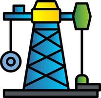 Öl Bergbau Linie gefüllt Gradient Symbol vektor