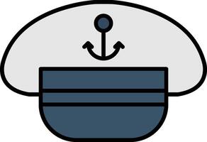 Kapitän Hut Linie gefüllt Gradient Symbol vektor