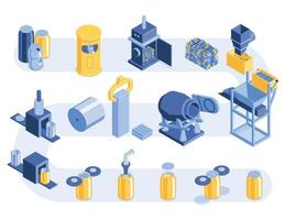 isometrisches Set zum Recycling von Dosen vektor