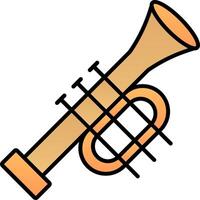 trumpet linje fylld lutning ikon vektor