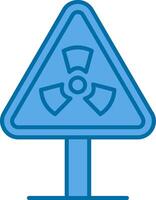 Strahlung Zone gefüllt Blau Symbol vektor
