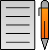 Stift und Papier Linie gefüllt Gradient Symbol vektor