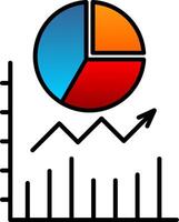 Kuchen Diagramm Linie gefüllt Gradient Symbol vektor